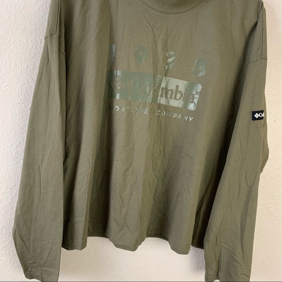 Columbia graphic cropped long sleeves sweatshirt women’s Size 1X - Picture 2 of 6